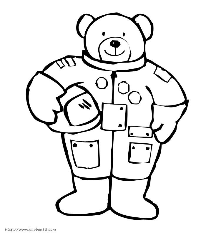 宇航员简笔画[25p]_人物简笔画(涂色图片) - 【宝宝吧