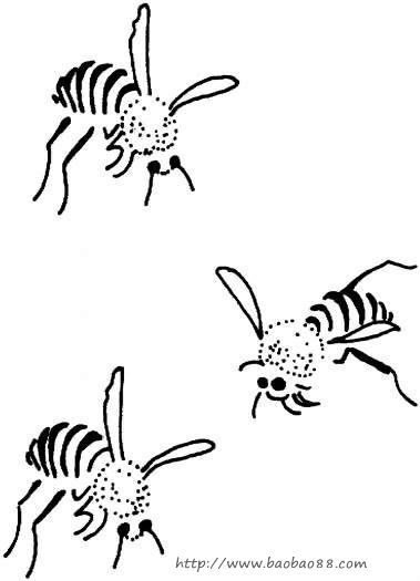 蜜蜂简笔画[26p]_昆虫简笔画(涂色图片) - 【宝宝吧】