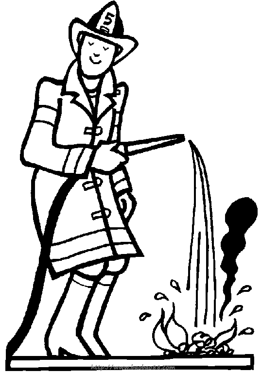 消防员简笔画[24p]_人物简笔画(涂色图片)