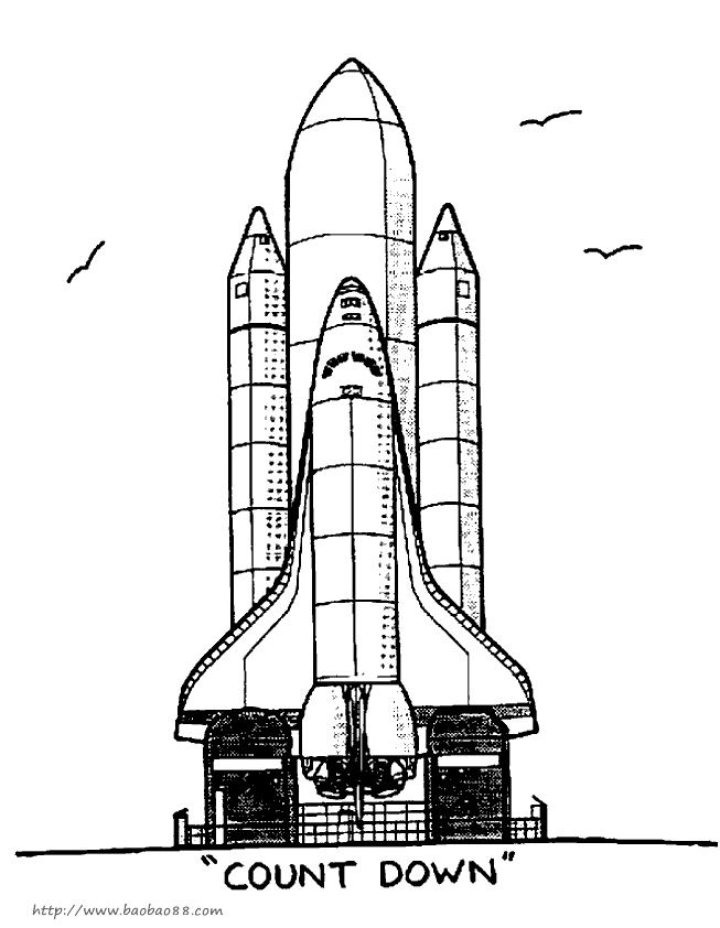 火箭,航天飞机简笔画