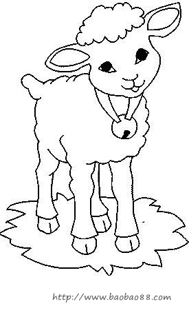 绵羊简笔画[70p]_动物简笔画(涂色图片)