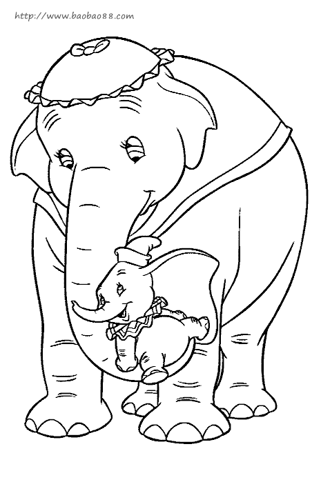 大象简笔画[42p]_动物简笔画(涂色图片) - 【宝宝吧】