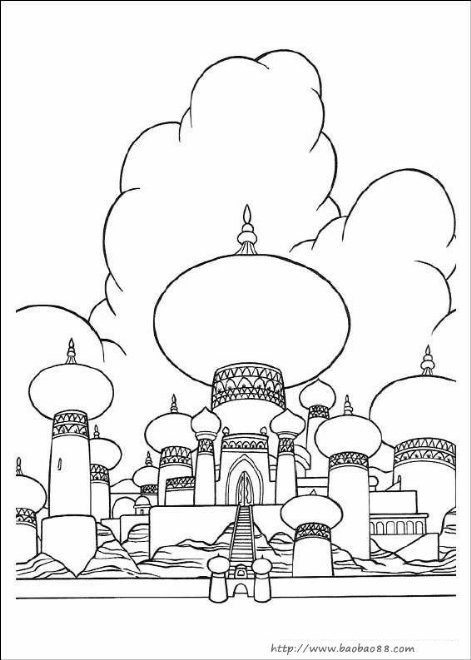 茉莉公主填色图[10p]_卡通动漫简笔画(涂色图片)
