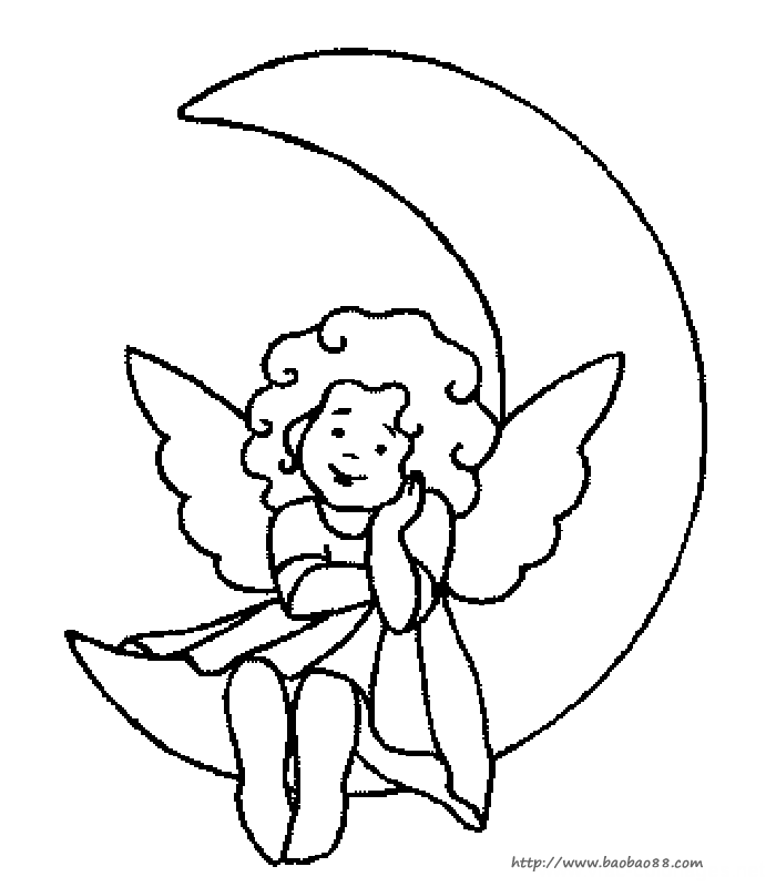 卡通月亮简笔画[15p]_自然简笔画(涂色图片) - 【宝宝吧】