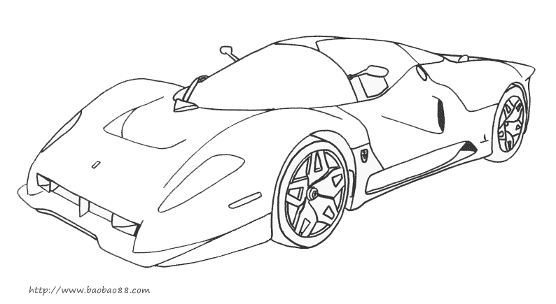小轿车简笔画[33p]_交通工具简笔画(涂色图片)