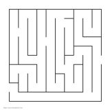 迷宫图片(低难度)[6p]_字符图形简笔画(涂色图片)