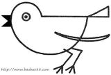 画简单形状的小鸟