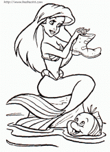小美人鱼填色图[27p]_卡通动漫简笔画(涂色图片)