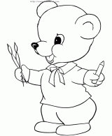可爱小熊填色图