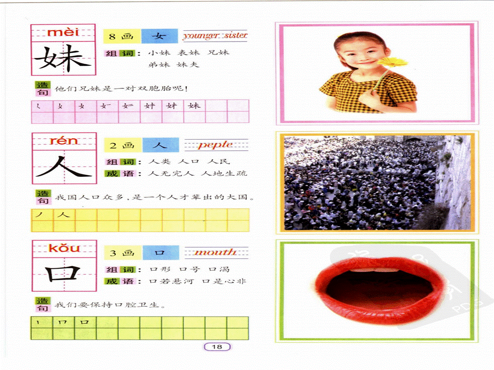 幼儿识字课人口手目_幼儿园识字课堂游戏大集合(3)